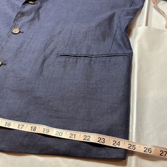 Gap BLUE LINEN BLAZER MENS XL lined button up 112533-97-1 JACKET summer vintage - Picture 10 of 16